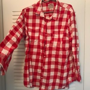 Red and white plaid shirt